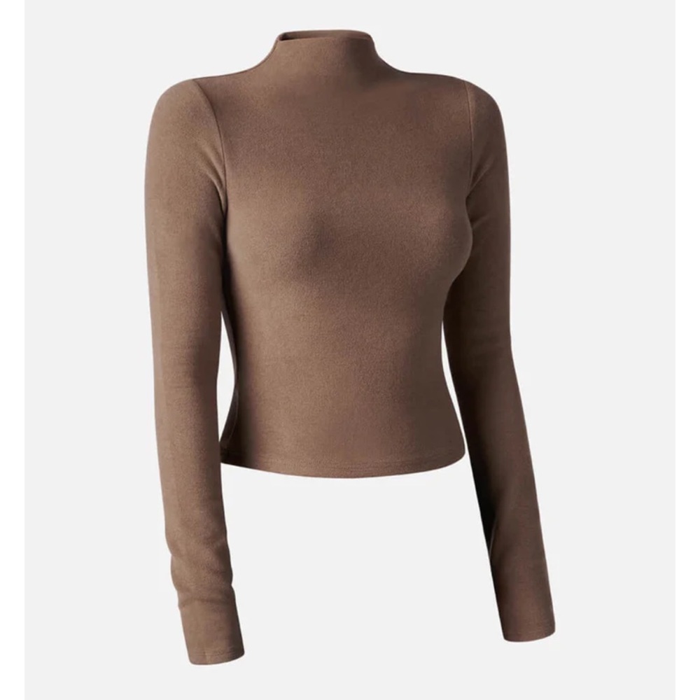 OGL Eco-Mousse® Thermal Brushed Mock Neck Crop Top